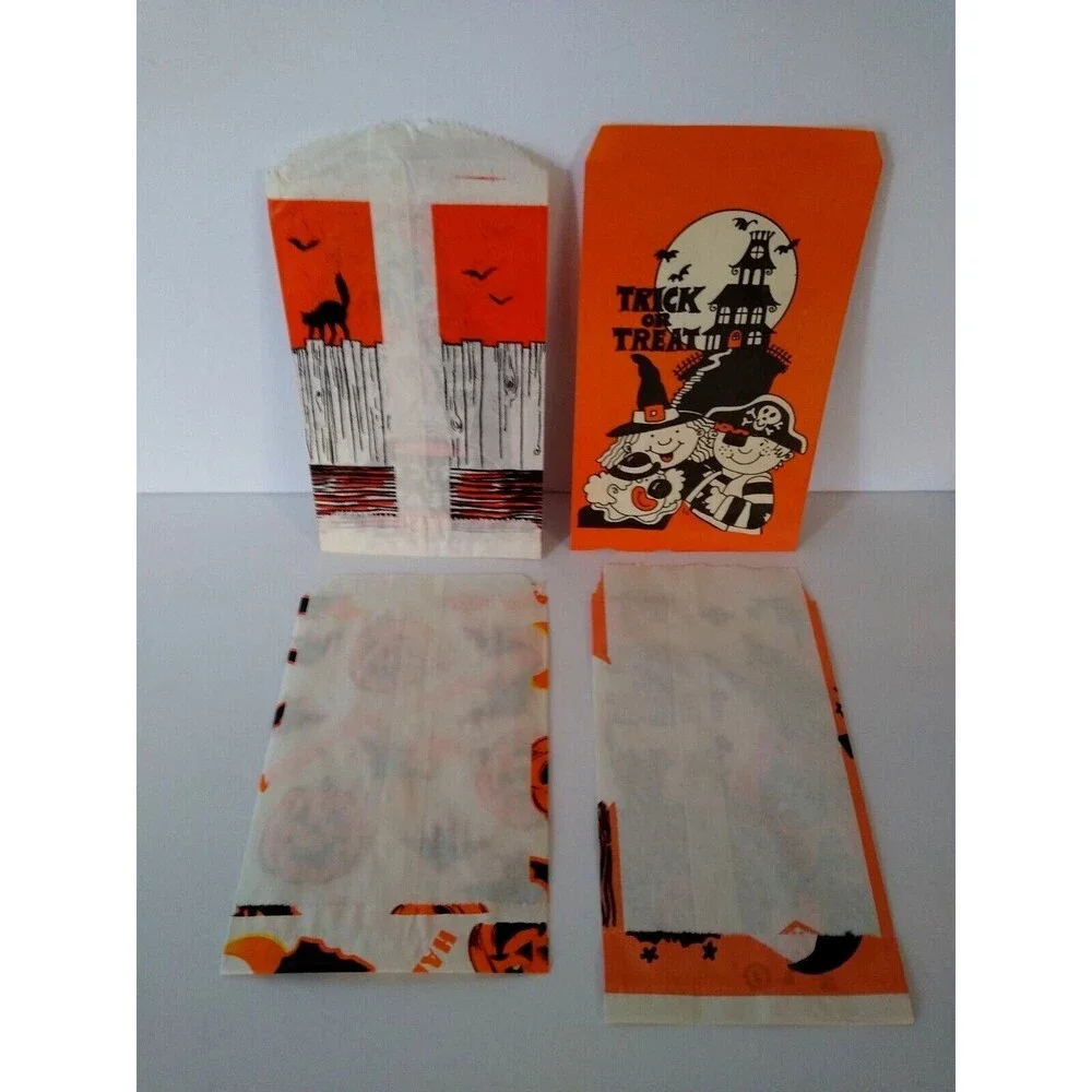 Halloween Candy Trick Or Treat Bags Haunted House Bats Witches Cauldron Cats (4)
